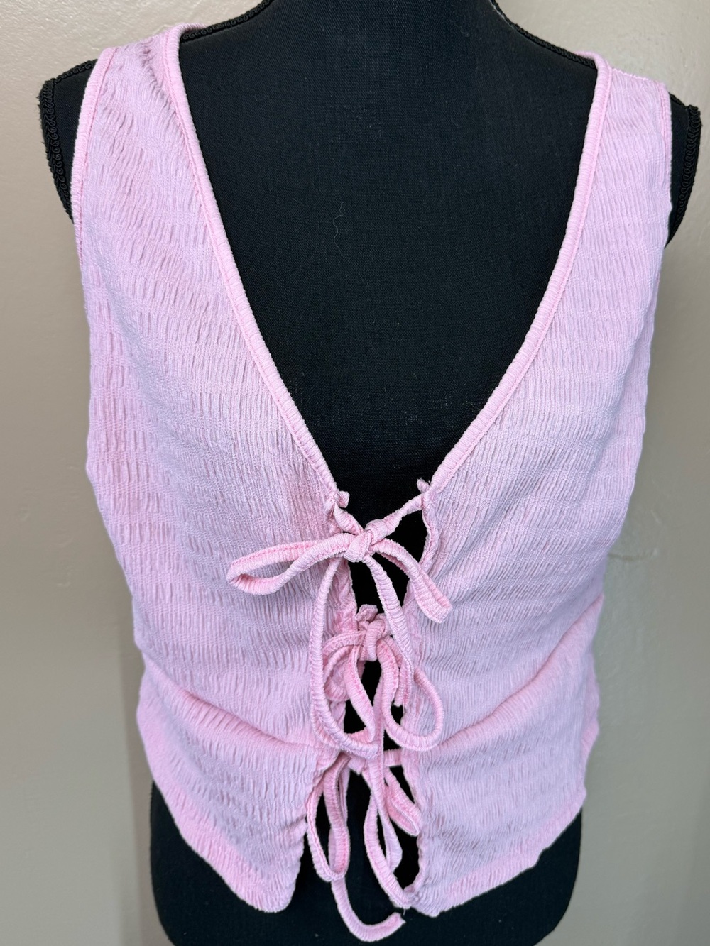 Light Pink Tie-Front Women’s Tank Top